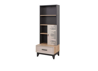 Bookshelf Wardrobe Childrens room Shelf Wood Wooden Cabinet Gray Office